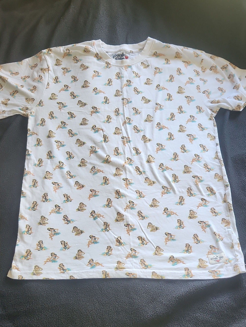 Men's Short Sleeve Graphic Tee in White with Retro Print